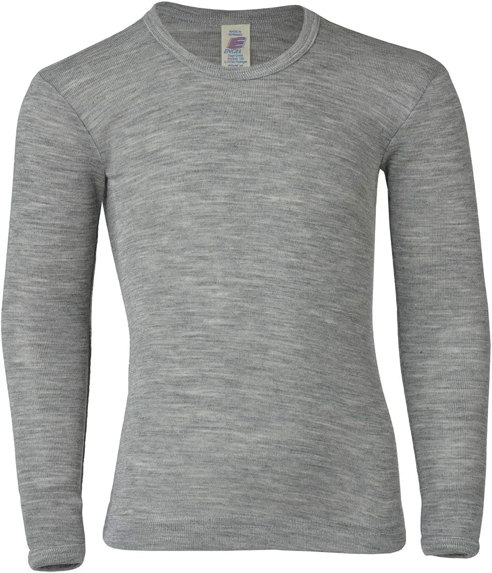 Kid's Long Sleeve Thermal Shirt: Warm and Thin Base Layer Top, Organic Merino Wool Silk, Sizes 2-15 Years