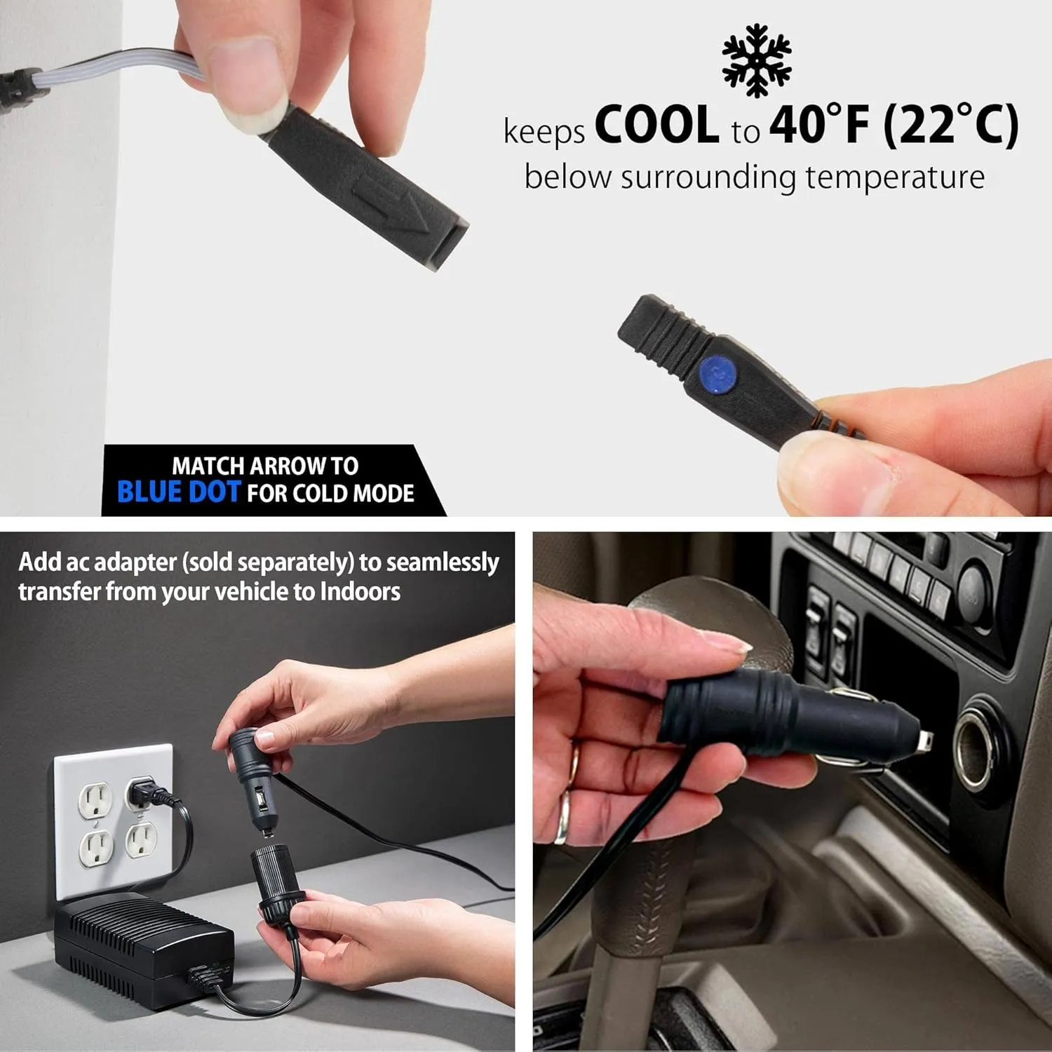 Koolatron Electric Portable Cooler Plug in 12V Car Cooler Bag, 14 qt (13 L) Black/Gray Soft-Sided No Ice Thermo Electric Portable Fridge for Camping, Adjustable Shoulder StrapTravel Road Trips.