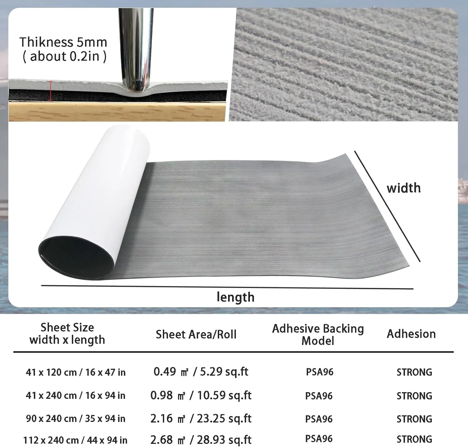 KXKZREN Boat Flooring EVA Foam Decking Sheet Mateials Non-Slip Marine Boat Deck Carpet Self-Adhesive Comfort Floor Mats for Boat Motorboat RV Yacht Kayak Cooler Top