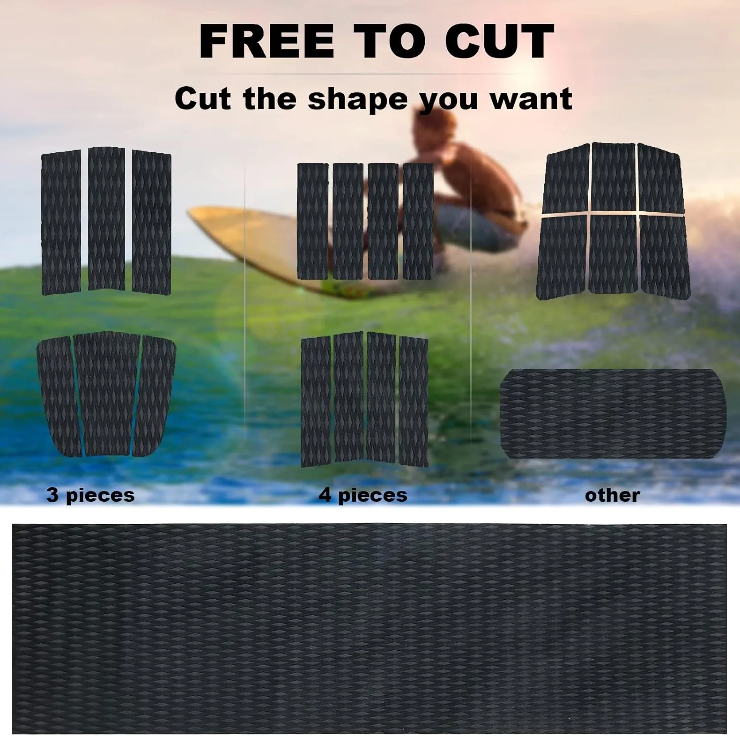 KXKZREN EVA Foam Boat Decking Self-Adhesive Boat Flooring Sheet Non-Skid DIY Traction Pads Grip Mat for Boat Kayak Yacht SUP Board Canoe Golf Cart RV Flooring, 21.6" x 90.55"/12.2"x 45.2"