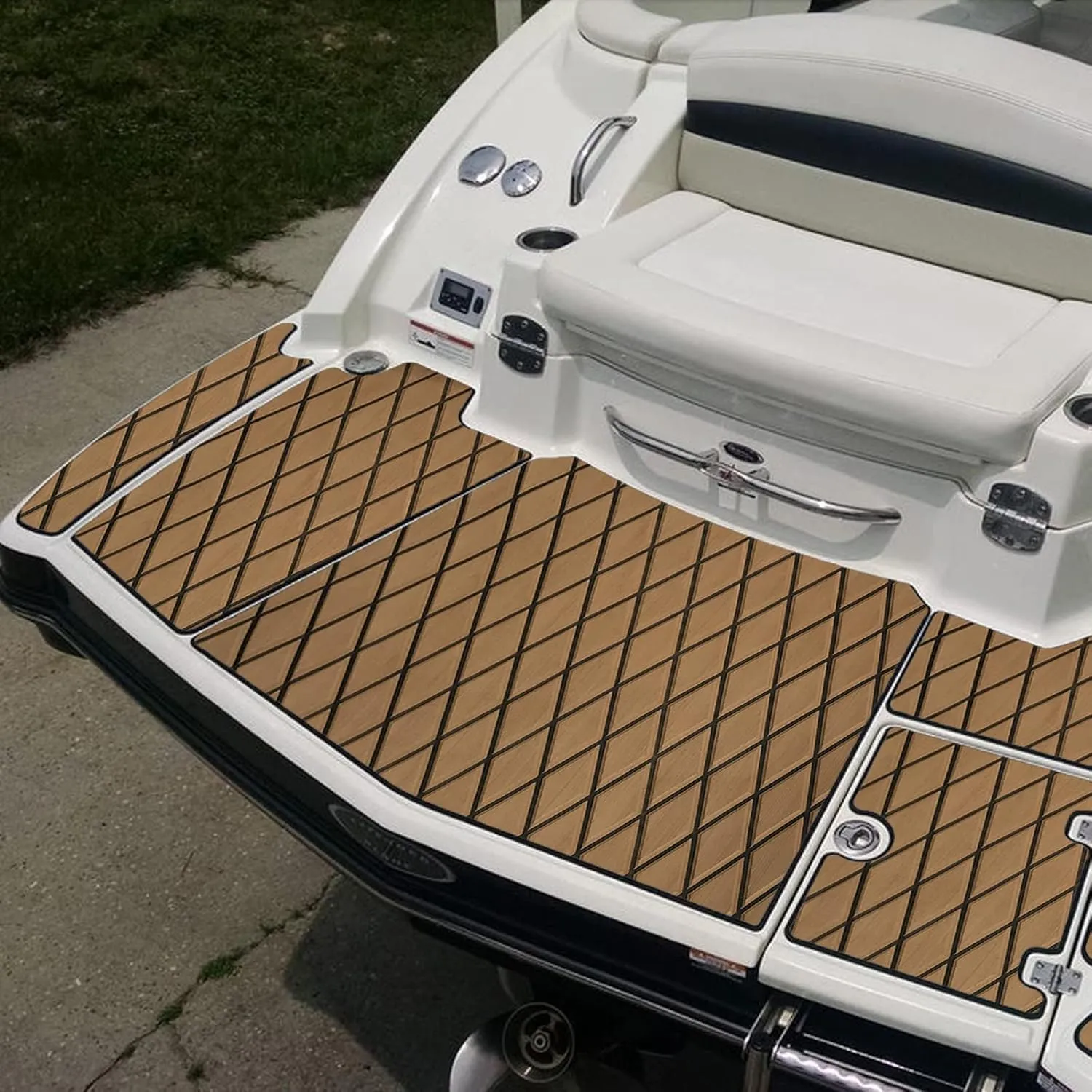 KXKZREN EVA Foam Boat Flooring Decking Sheet 6mm Thick Diamond Anti-Slip Marine Flooring Mat Self Adhesive Deck Pad for Bass Boat Yacht Motorboat RV Cooler Tops, 74.8"x27.6" / 93.8"x43.9"
