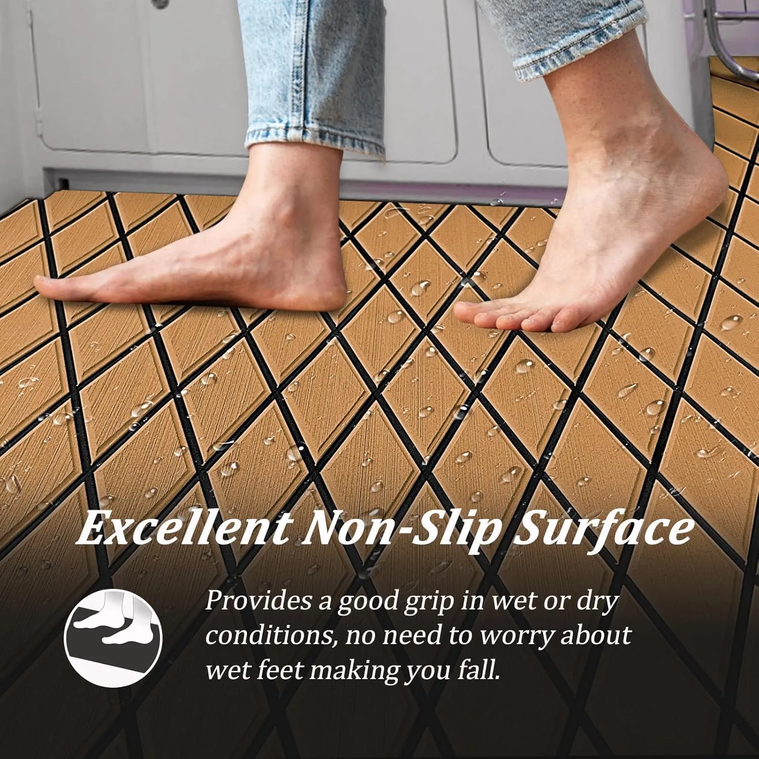 KXKZREN EVA Foam Boat Flooring Decking Sheet 6mm Thick Diamond Anti-Slip Marine Flooring Mat Self Adhesive Deck Pad for Bass Boat Yacht Motorboat RV Cooler Tops, 74.8"x27.6" / 93.8"x43.9"
