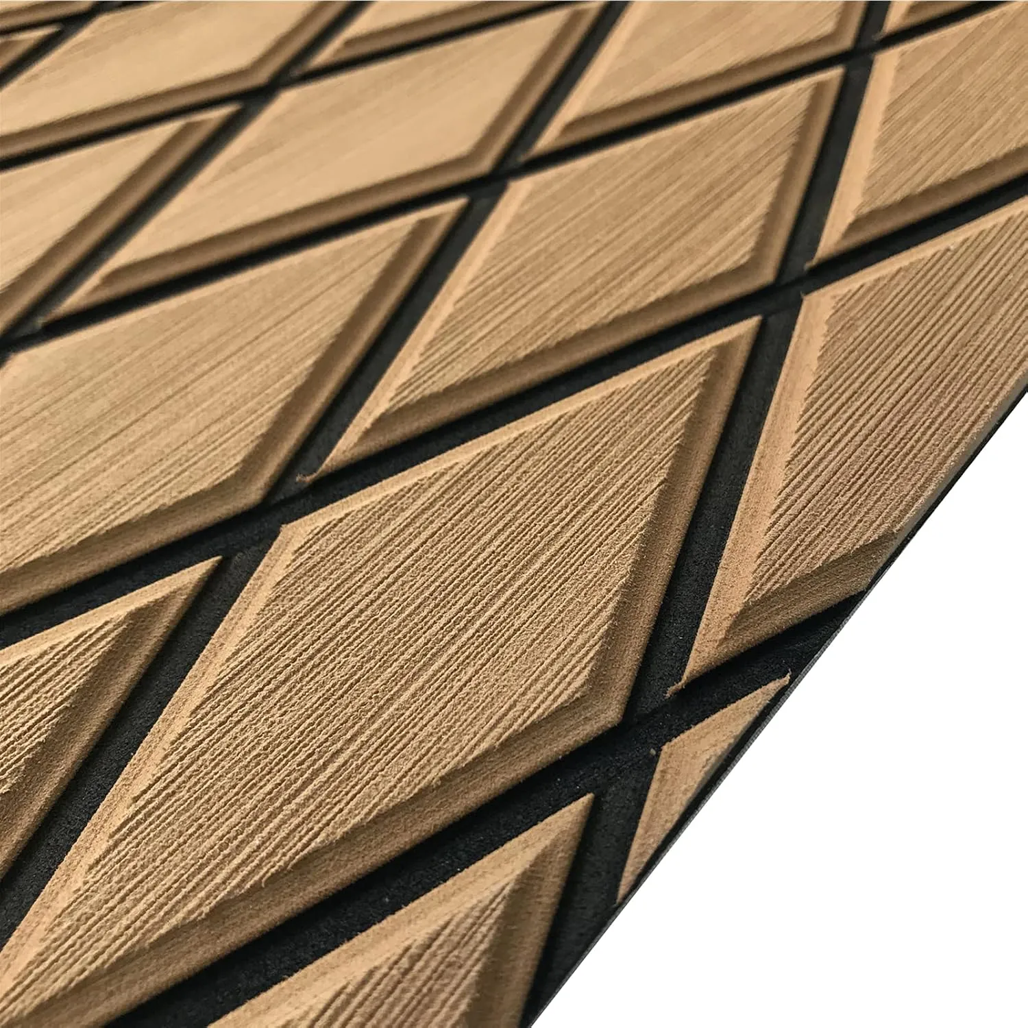 KXKZREN EVA Foam Boat Flooring Decking Sheet 6mm Thick Diamond Anti-Slip Marine Flooring Mat Self Adhesive Deck Pad for Bass Boat Yacht Motorboat RV Cooler Tops, 74.8"x27.6" / 93.8"x43.9"