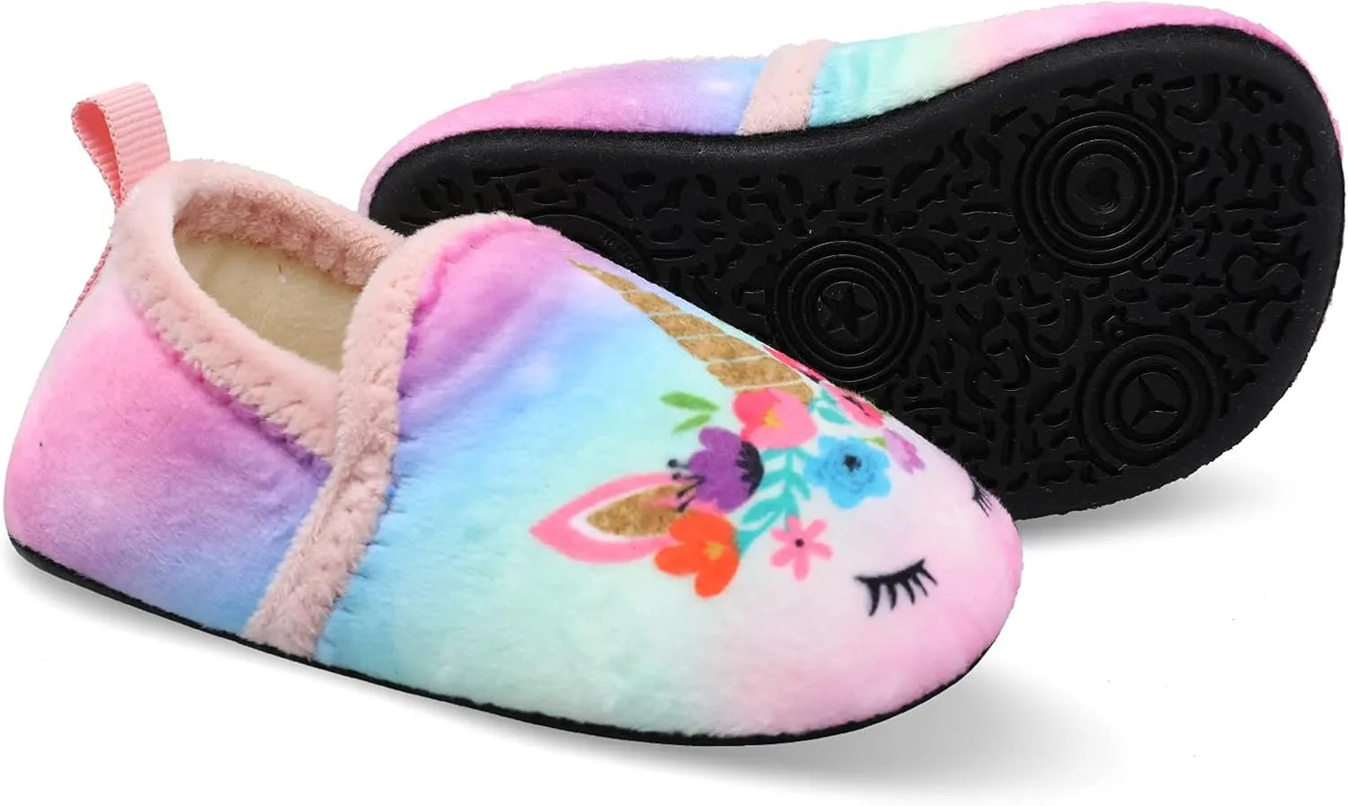 L-RUN Toddler Boys Girls House Slippers Indoor Home Shoes Warm Slipper Socks for Kids Baby Soft Winter Warm Walking Shoes