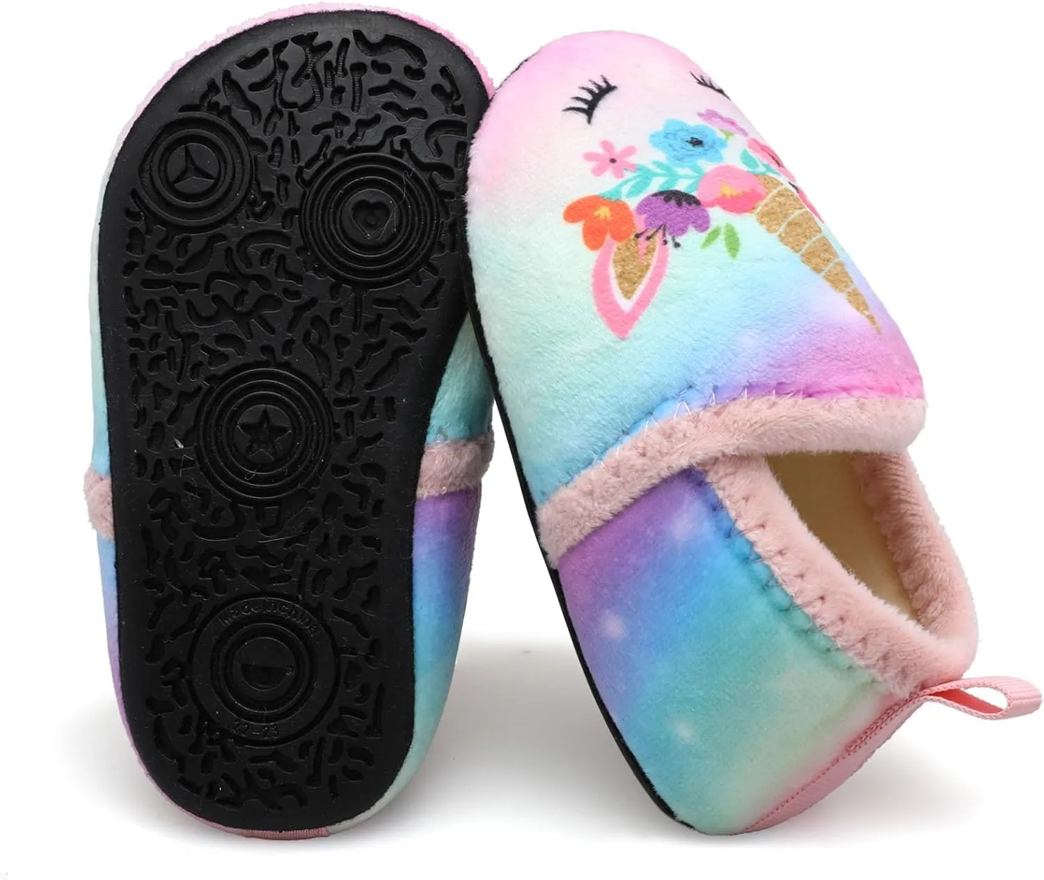 L-RUN Toddler Boys Girls House Slippers Indoor Home Shoes Warm Slipper Socks for Kids Baby Soft Winter Warm Walking Shoes
