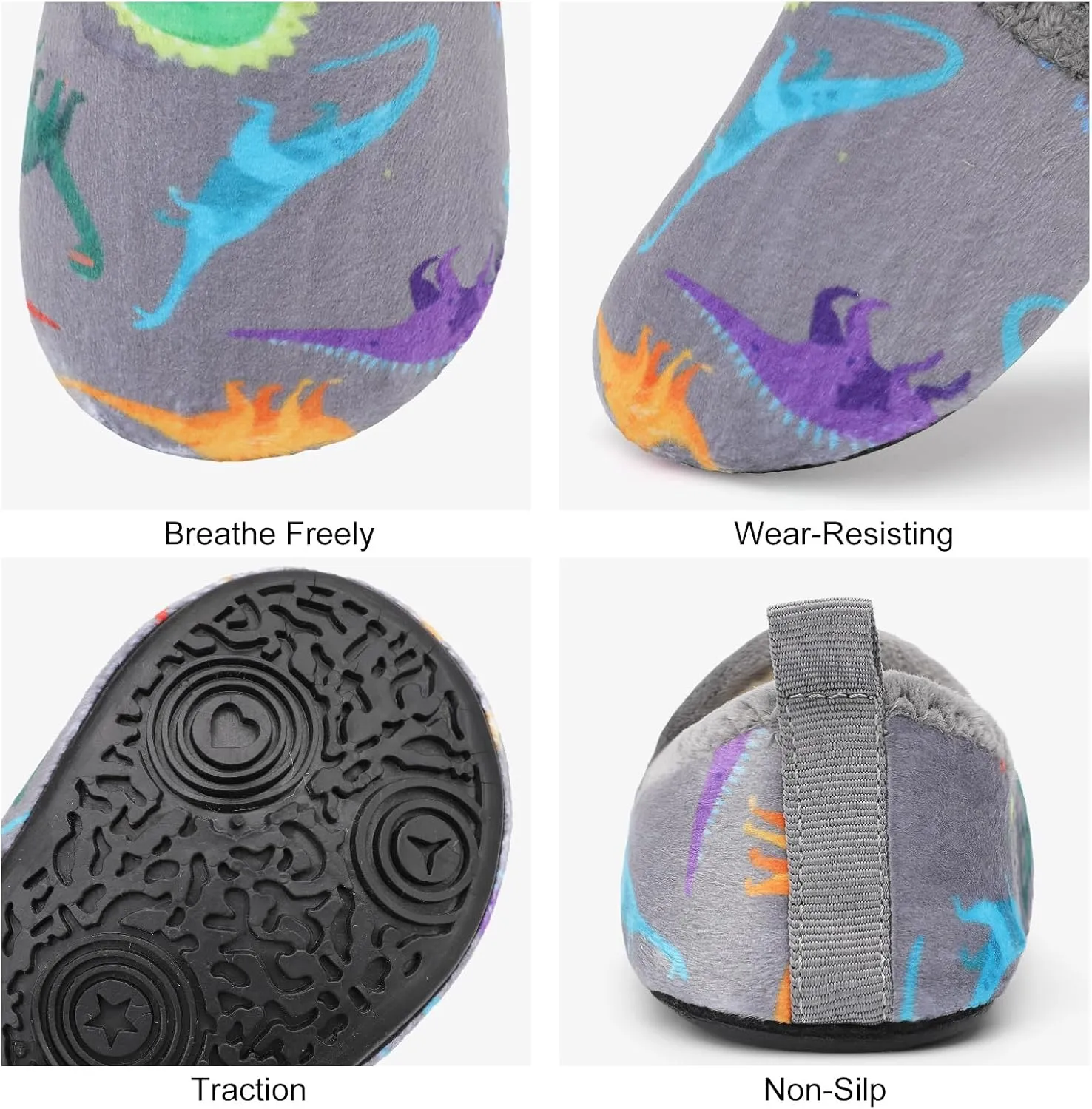 L-RUN Toddler Boys Girls House Slippers Indoor Home Shoes Warm Slipper Socks for Kids Baby Soft Winter Warm Walking Shoes