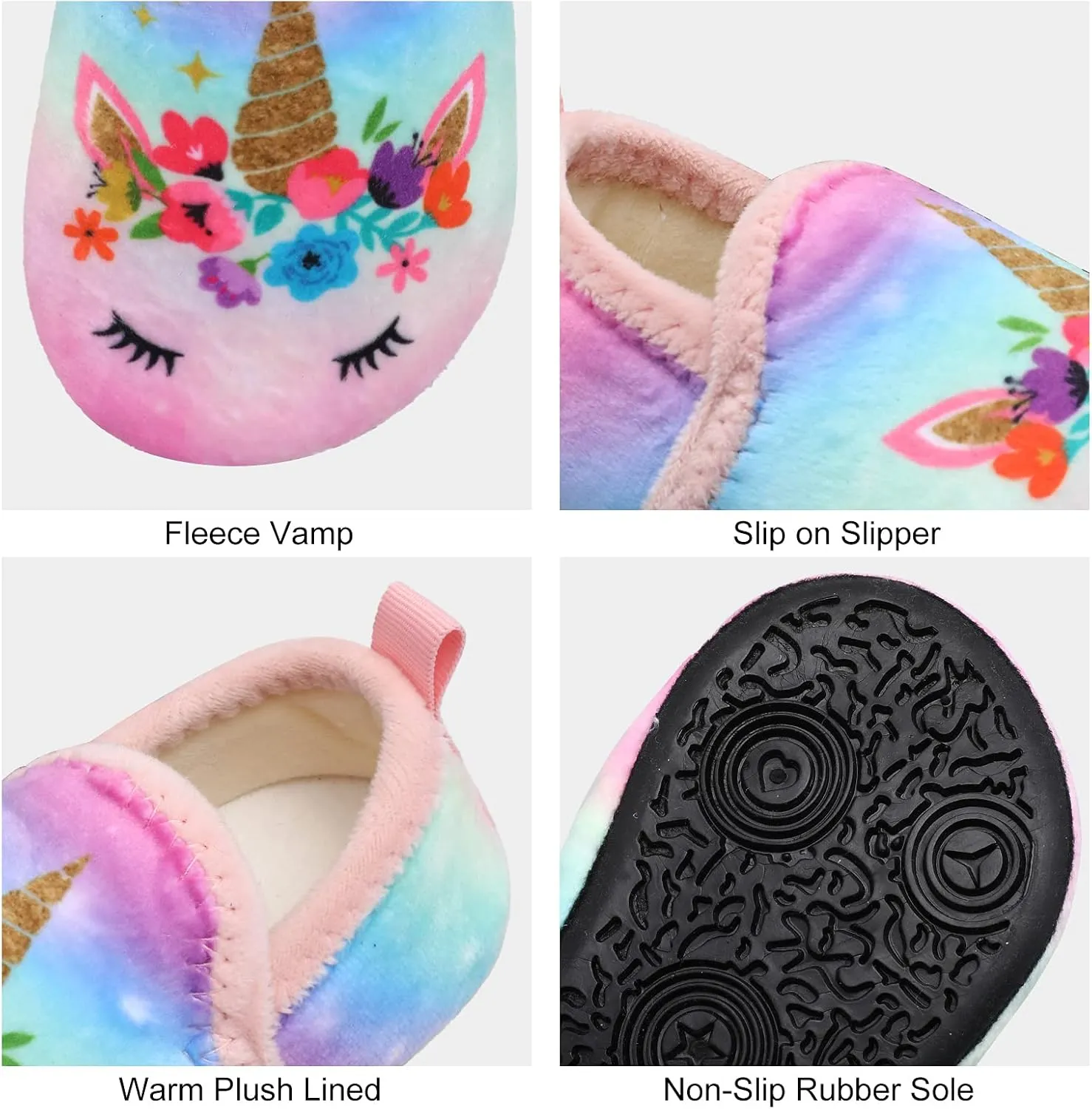 L-RUN Toddler Boys Girls House Slippers Indoor Home Shoes Warm Slipper Socks for Kids Baby Soft Winter Warm Walking Shoes