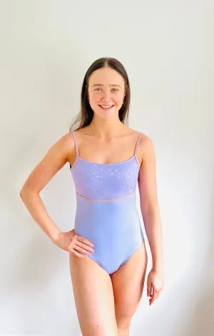 Lace Top Camisole Leotard - Periwinkle Lilac