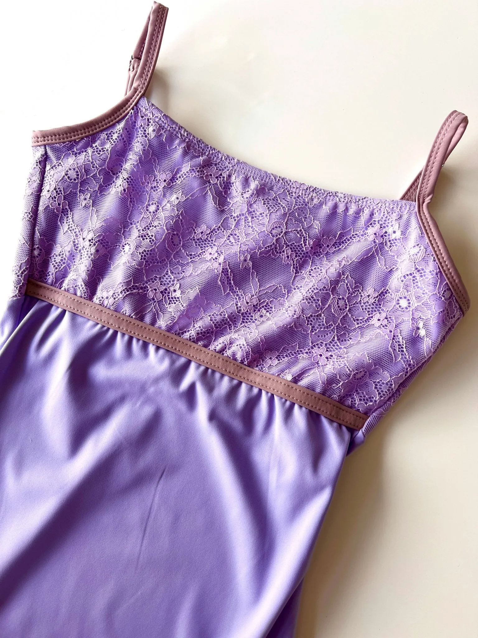 Lace Top Camisole Leotard - Periwinkle Lilac