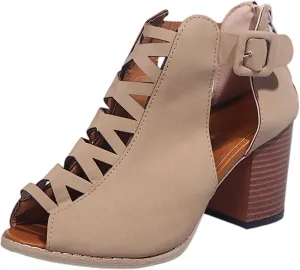 Ladmiple Sandals Women,Womens 2023 Summer Casual Open Toe Platform Sandals High Heel Wedge Slippers Ankle Buckle Shoes