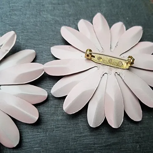 Large Pink Sunburst Daisy Brooch