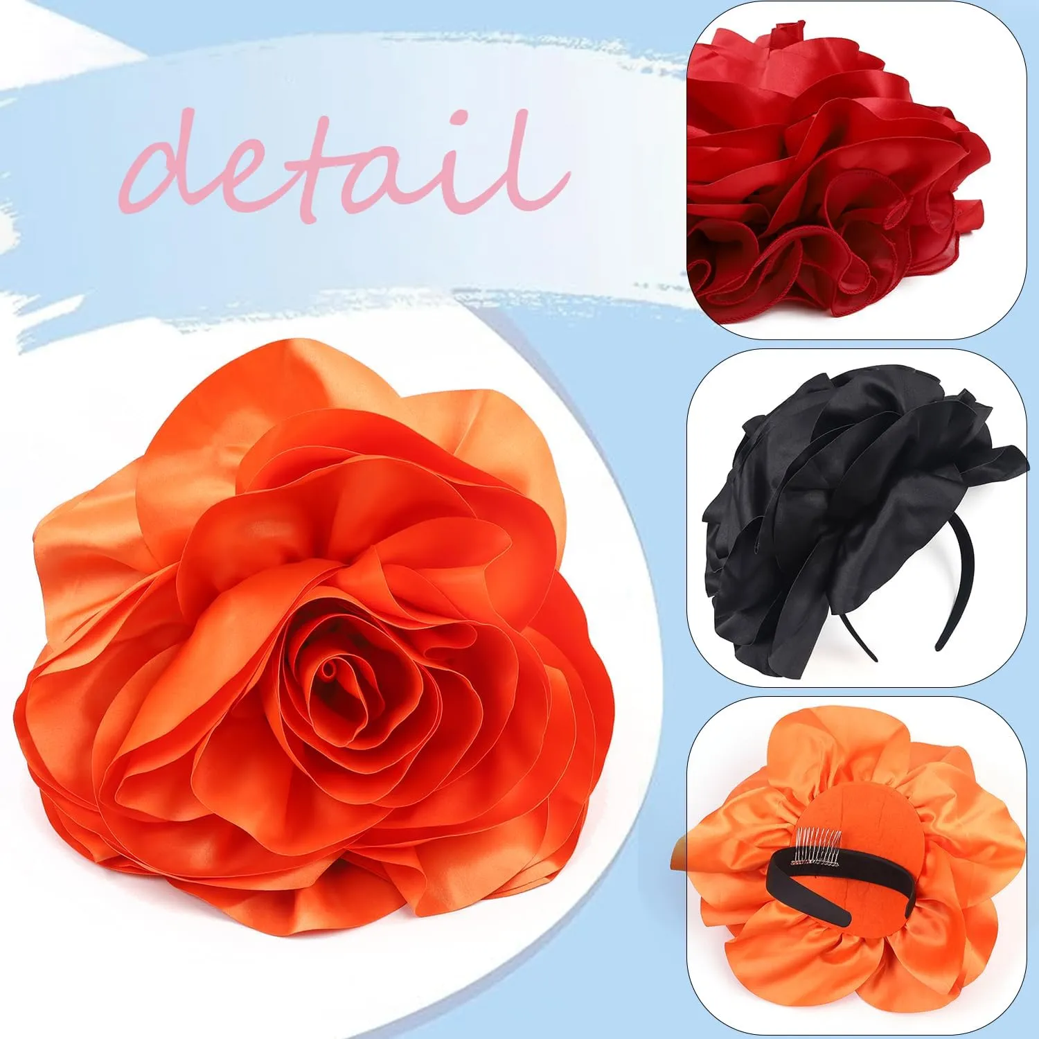LATIMOON Flower Fascinator for Women Tea Party Derby Hat Cocktail Wedding Bridal Fascinators Headband for Women