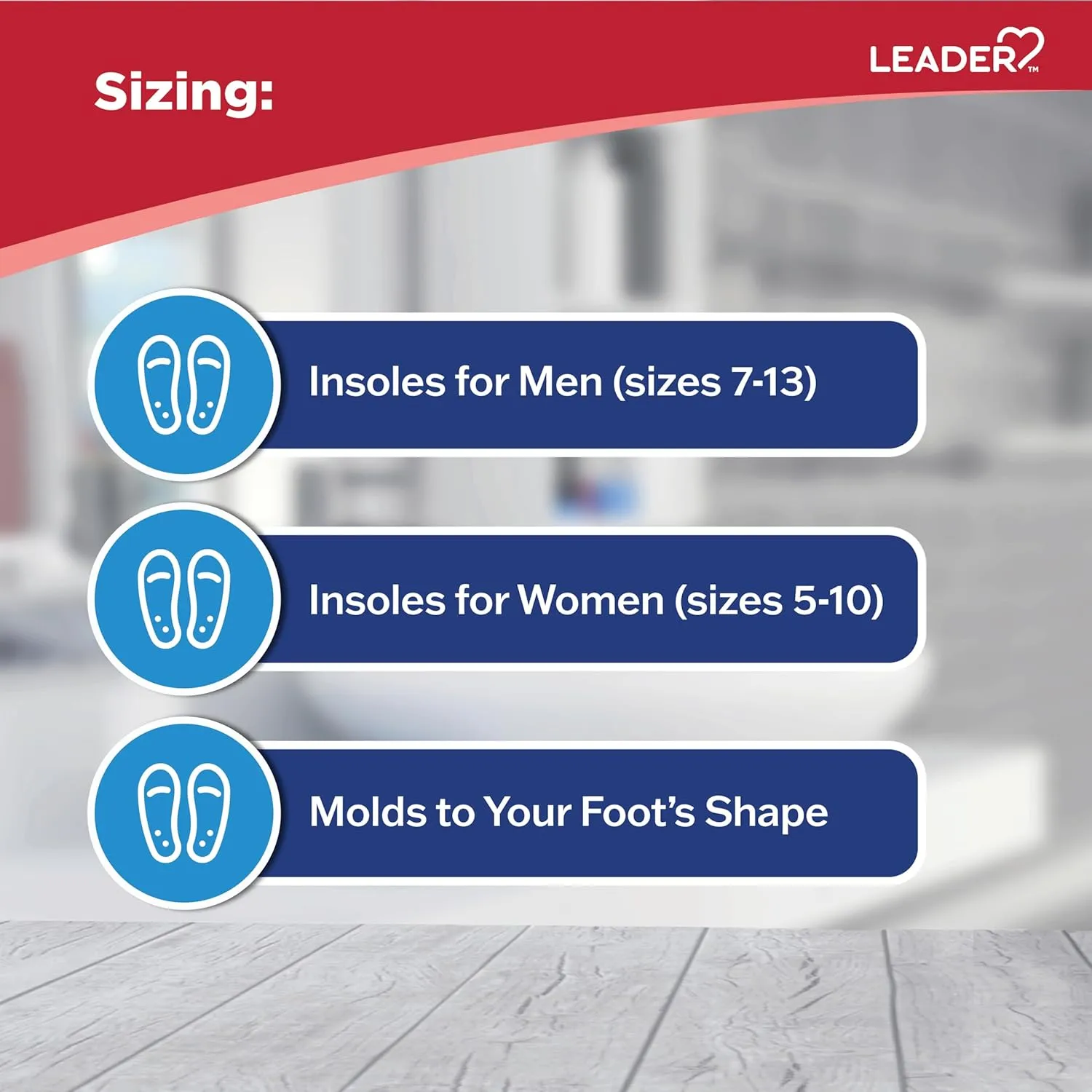 LEADER Double Air Foam Insoles, Keeps Feet Cool & Dry, Extra Thick Dual Layer, for Men & Women, One Size Fits Most, Trim to Size, Unisex, Compare to Dr. Scholls Air-Pillo, 1 Pair - Pack of 4
