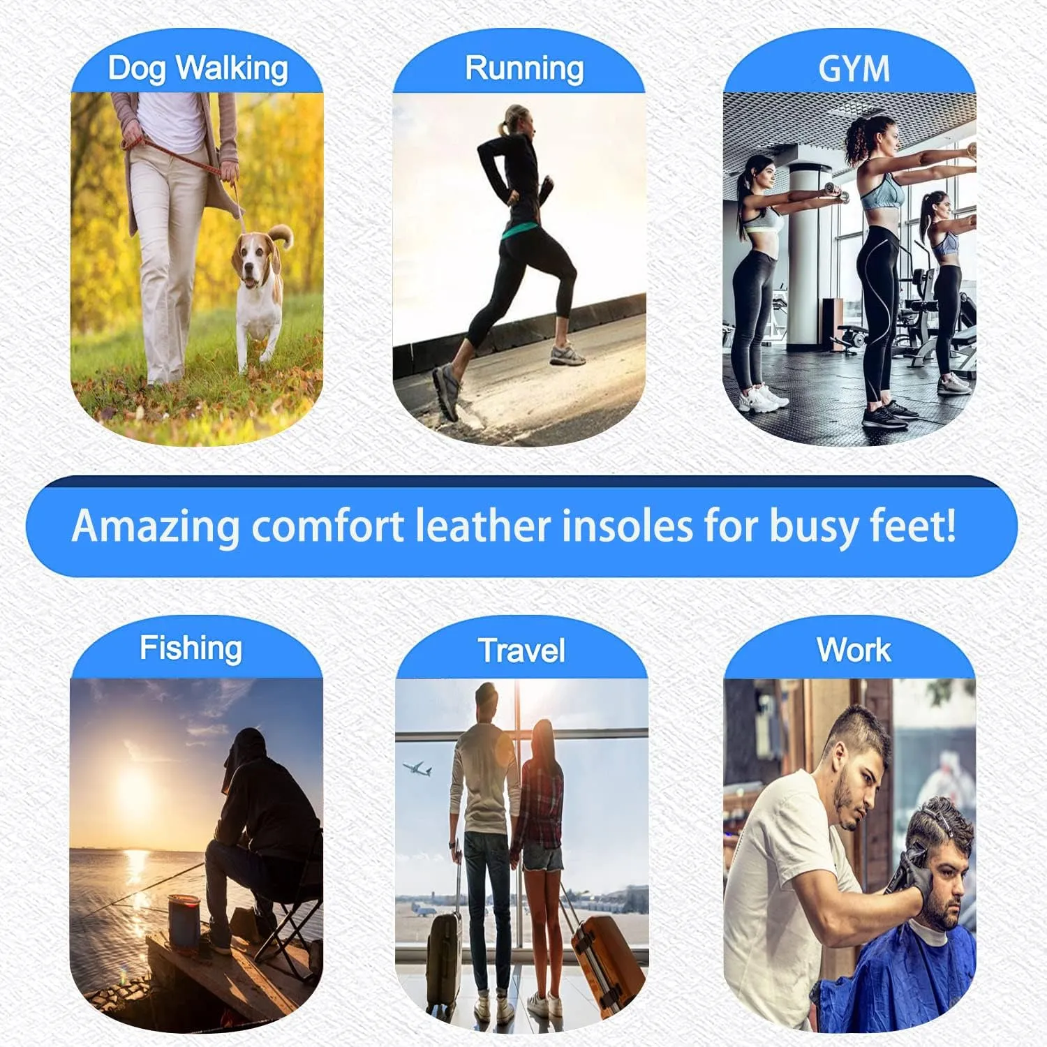 Leather Insoles for Women Nonslip Thin Shoe Pads with Activated Carbon Foam for Odor Eaters Thin Leather Inserts for Womens Flat Feet (3 Pairs/Womens US 5-5.5)
