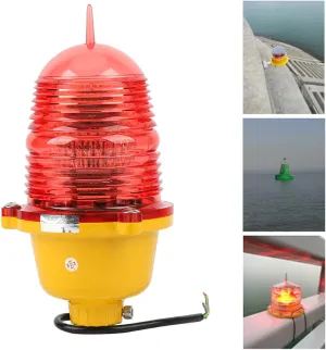 LED Aviation Obstruction Light, Super Bright Impact Beacon Lamp for Marine Boat Lake River - Long Lifespan (AC110V Constant On)