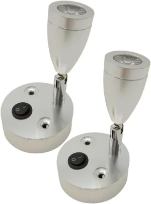 Led Camper Light for Inside 2 Pcs Marine Reading Lights Brushed Nickel 3w 24v 3000k Warm White Led Lighting
