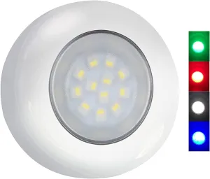 LED Marine Courtesy Lights For Boat With RGBW Waterproof Flush Surface Mounting One Piece 12 Volts 3 Inches