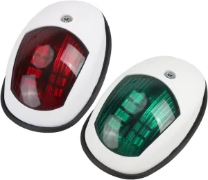LED Navigation Light 10V-30V Signal Warning Waterproof Lamp Starboard Port Side Light for Marine Yacht Truck Trailer Van for Marine Boat (Color : Black) (White)