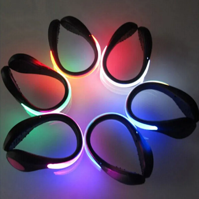 LED Night Safety Luminous Shoe Clip - Warning LED Flash Light For Running Cycling (Pair)