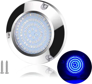 LED Underwater Light for Boats 316 Stainless Steel Boat Transom Mount Light, Waterproof LED Lights/Marine Lights 10-30V，for Stern Interior Navigation Deck Courtesy Night Fishing (Blue)