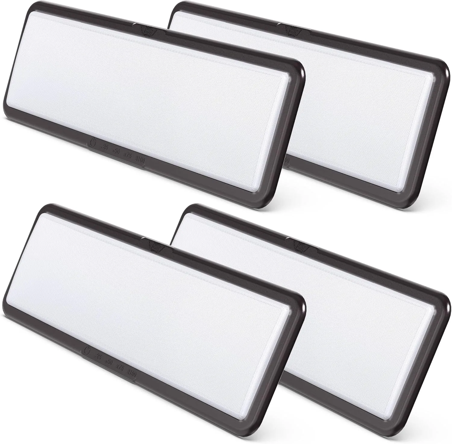 Leisure LED RV LED Ceiling Light Fixture 20" x 6.5" - 1450 Lumen with Touch Dimmer Switch Interior Burnt Bronze Lighting for Car/RV/Trailer/Camper/Boat DC 12V Natural White 4000-4500K (4-Pack)