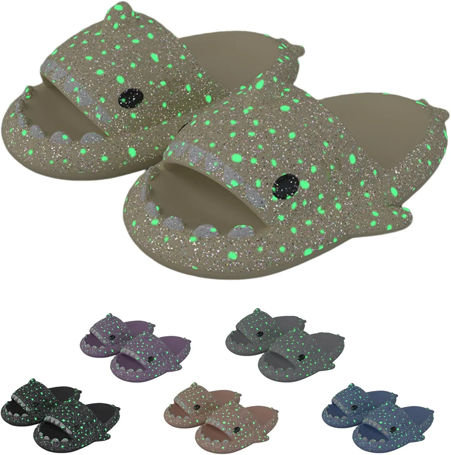 LELEBEAR Galaxy Shark Slides, Shark Slippers Thick Cloud Summer Beach Women Men Shoes