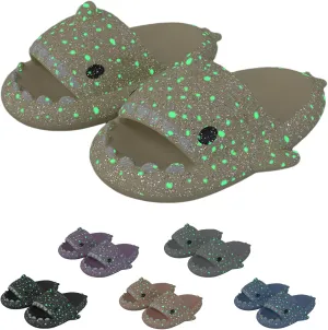 LELEBEAR Galaxy Shark Slides, Shark Slippers Thick Cloud Summer Beach Women Men Shoes