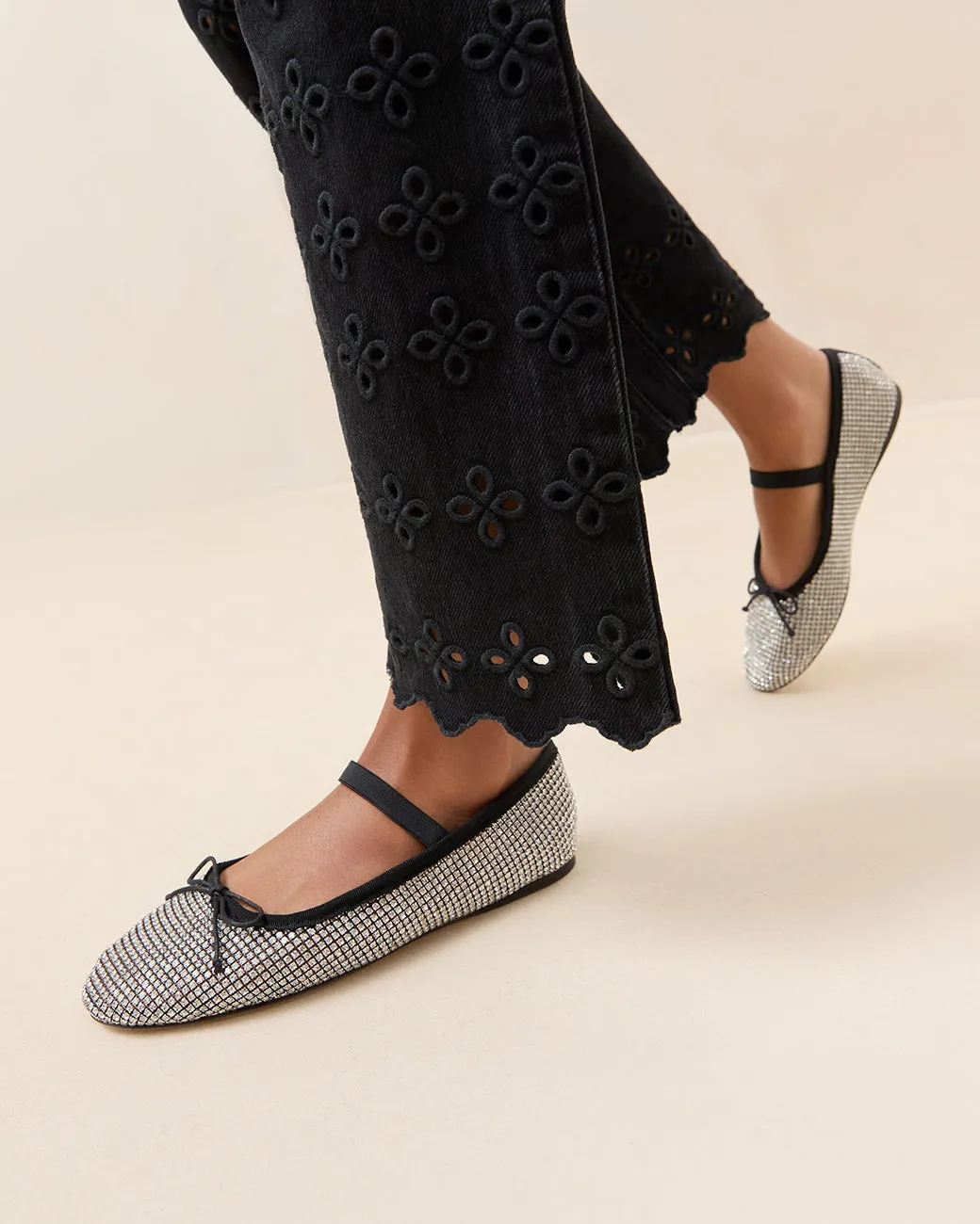 LEONIE CRYSTAL BALLET FLAT