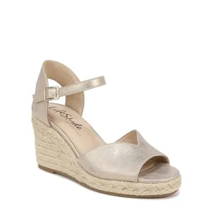 LifeStride Womens Tess Wedge Espadrille Sandals Platino Gold 10 M