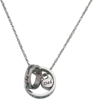Lillian Rose Jewelry Dad Forever in My Heart Necklace, 1.05, Silver
