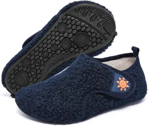 Limberun Toddler Kids Slippers for Gilrs Boys Toddler House Shoes Non-slip Toddler Indoor Shoes Warm Comfortable Non-slip Light-Weight Shoes Blue7-8