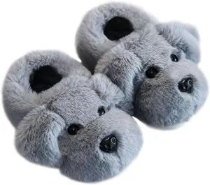Little Girls Boys Dog Plush Slippers Toddler Doggy Warm Shoes Little Kids House Slippers Kids Fur Lined Warm Home Slipper Shoes