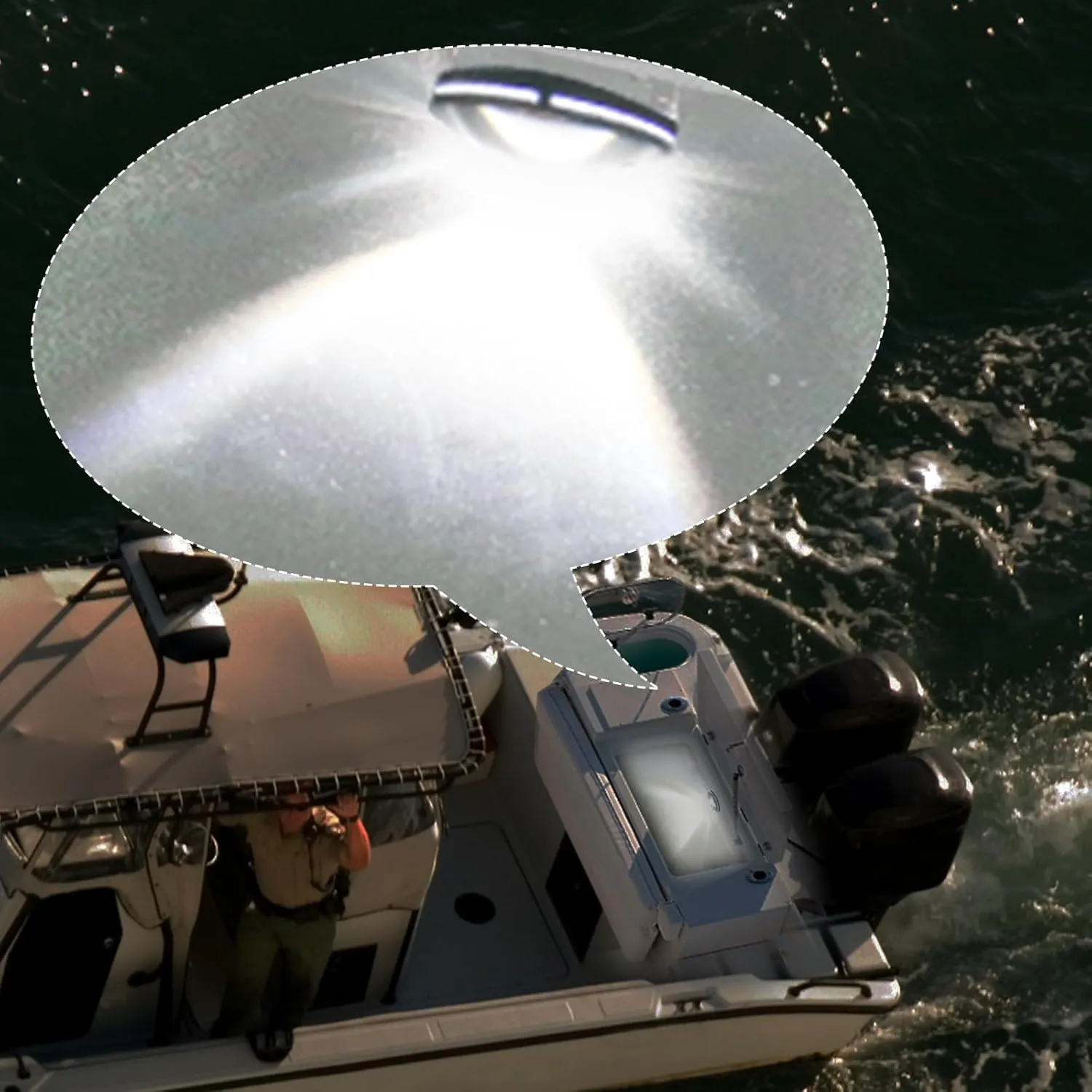 Livewell Light for Boats LED Marine Waterproof Stainless Steel Cover Flush Mount 10-30 Volts (White)
