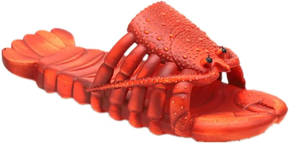 Lobster Slippers Funny Animal themed Slippers,Pool Beach Party Shoes,Unisex Shoes Couple Summer Slipper for Women Men