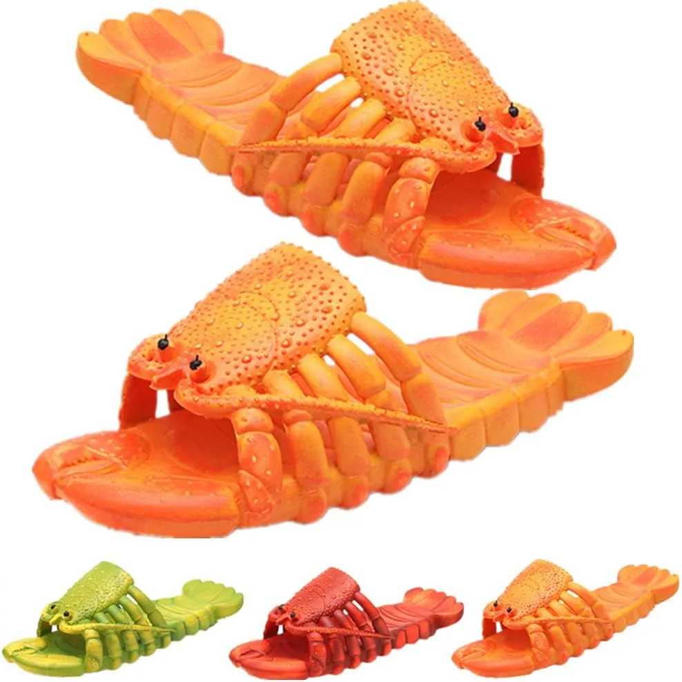 Lobster Slippers Funny Animal themed Slippers,Pool Beach Party Shoes,Unisex Shoes Couple Summer Slipper for Women Men