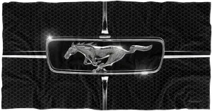 LOGOVISION Ford Beach Towel, 30"x60" 1965 Mustang Grill Beach Towel
