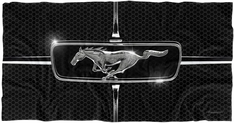 LOGOVISION Ford Beach Towel, 30"x60" 1965 Mustang Grill Beach Towel