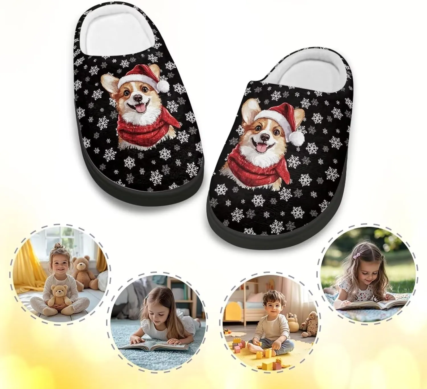 Lotusorchid Kid Bedroom Slipper Memory Foam House Slipper for Girls, Non Slip House Shoes for Boys Warm Cozy Sleep Slipper Home Slipper Indoor Outdoor