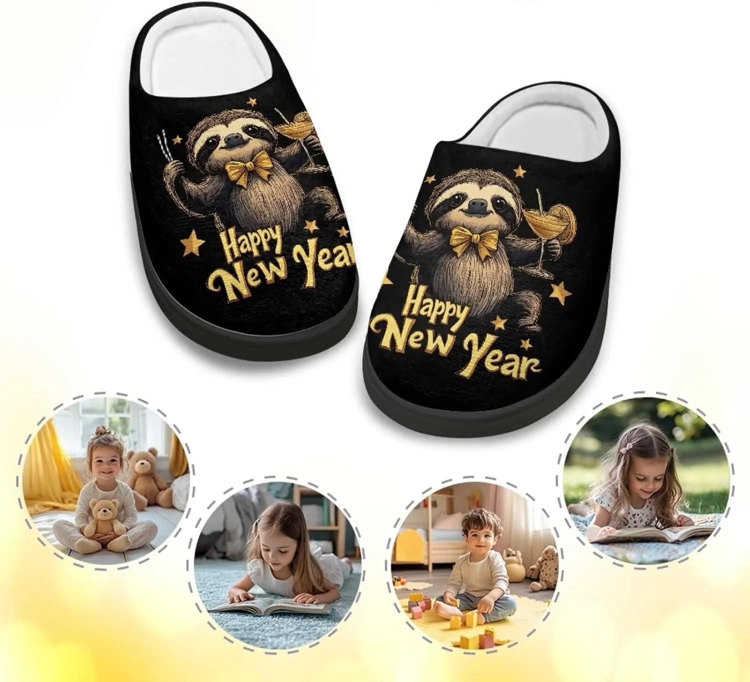 Lotusorchid Sleep Slipper for Kids, Warm Cozy Girls Bedroom Slipper Memory Foam House Slipper for Boys, Non Slip House Shoes Indoor Outdoor
