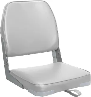 Low Back Boat Seat Fold-Down Fishing Boat Seat, 1 Pack, Light Gray