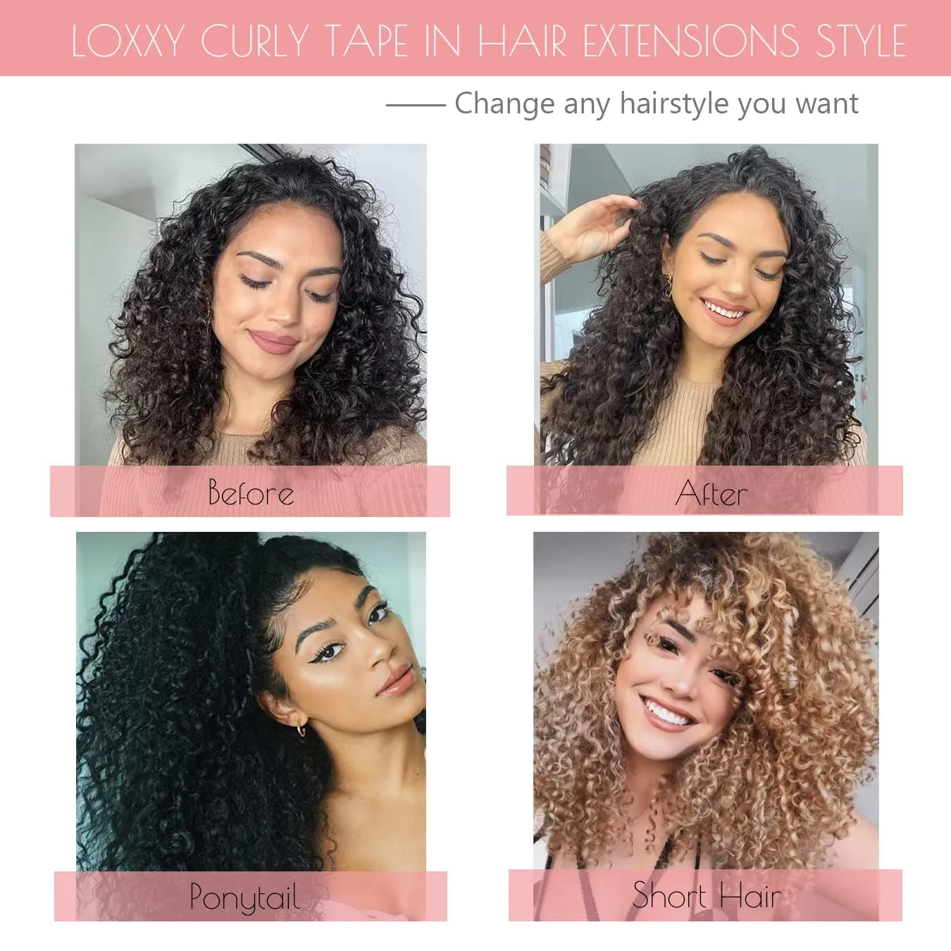 Loxxy Human Hair Extensions Tape in 14inch #2 Jerry Curly Invisible Seamless Skin Weft Darker Brown 100% Remy Human Hair Curly Extensions, with Extra Tape Bands 16pieces 40grams/per