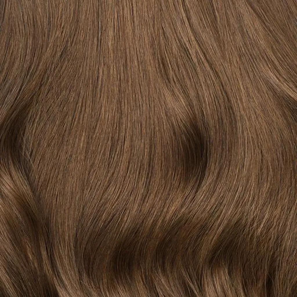 Luxy 100% Remy Human Hair Extensions for Thin Hair Thinning Hair Fill-Ins – 6 Seamless Wefts Multi-Dimensional Color Blend - Natural-Looking Volume & Coverage 50 grams 12" Chestnut Brown Thinning