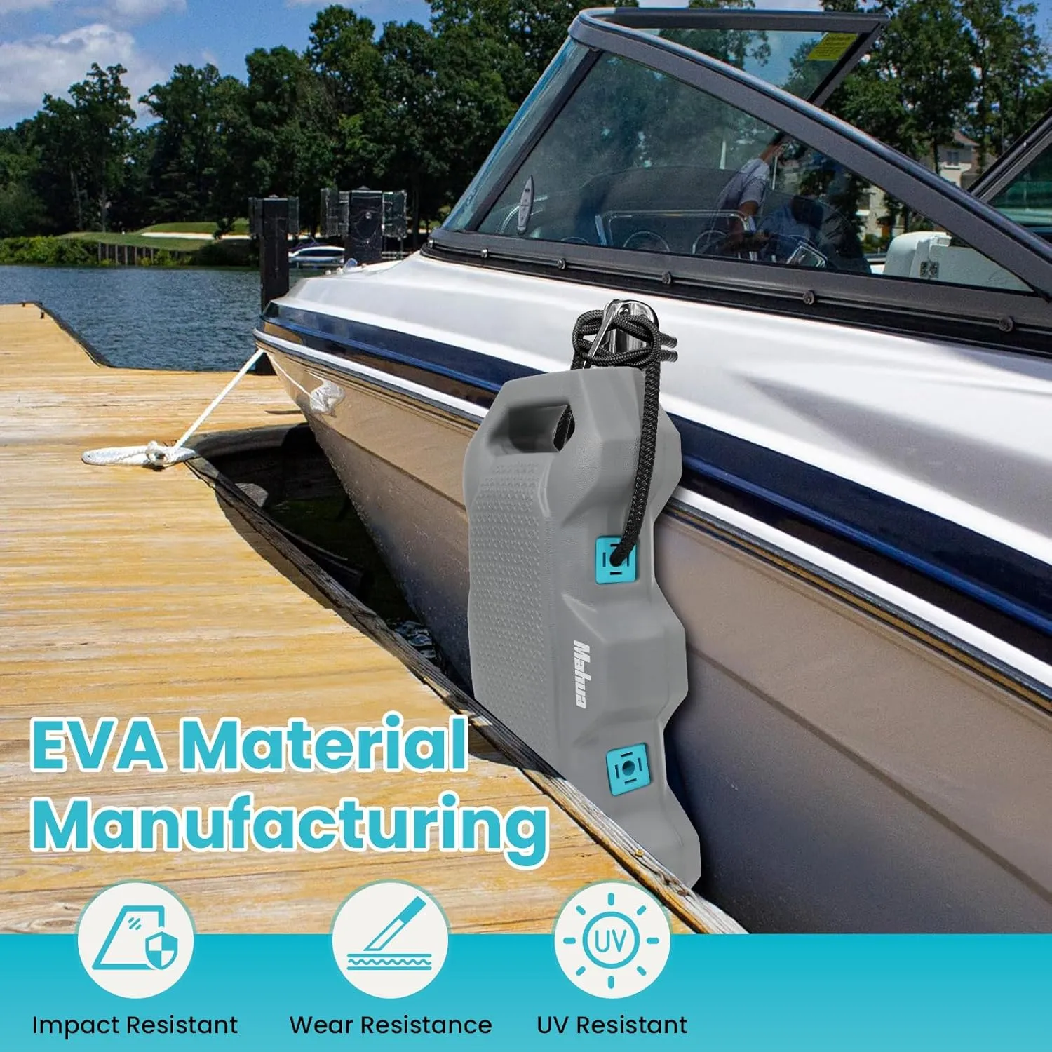 Mahua Boat Fenders, Upgraded Boat Bumpers for Docking, EVA Material, Easy to Install, Dock Bumpers with Nylon Rope, Fishing Boats, Pontoon Boats and Sailing Dinghies, Trailer Fenders for Yachts