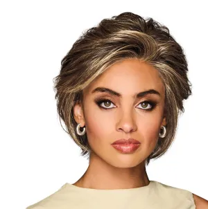 MAKE A STATEMENT Layered Modern Chin-Length Bob Wig, Designer Series by Hairuwear, Average Cap Size, GF10-22SS Iced Cappuccino