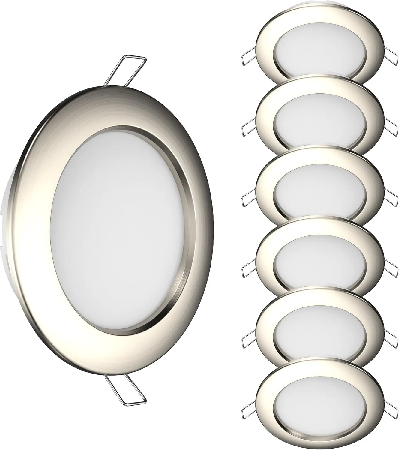 Manufacturers' Select Eminence LED RV Boat Recessed Ceiling Light by ITC (Nickel, 6 Pack)