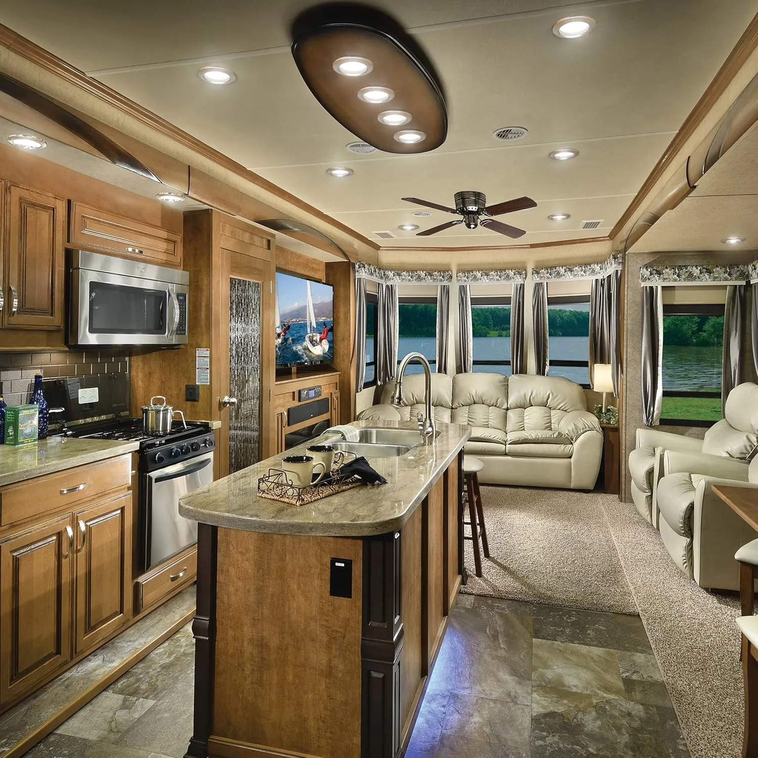 Manufacturers' Select Eminence LED RV Boat Recessed Ceiling Light by ITC (Nickel, 6 Pack)