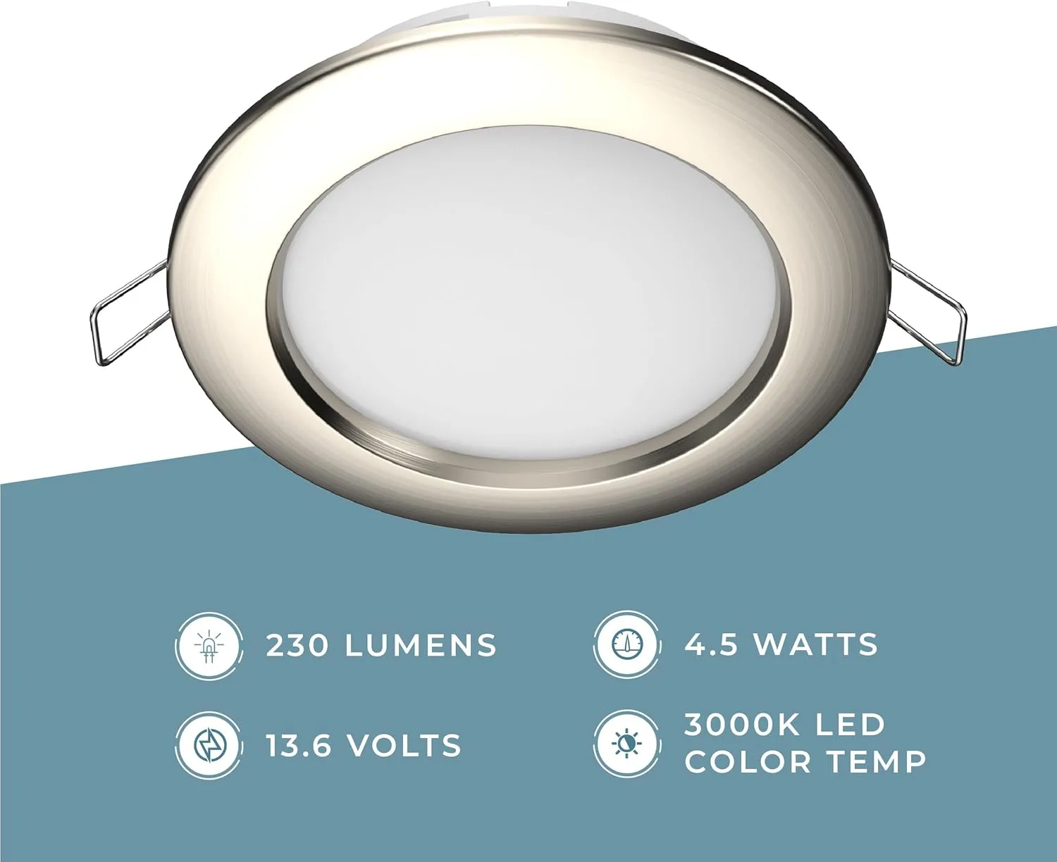 Manufacturers' Select Eminence LED RV Boat Recessed Ceiling Light by ITC (Nickel, 6 Pack)