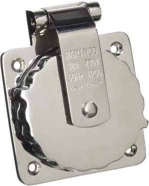 Marinco 6371ELX Inlet, 32A 230V, Stainless Steel, No Enclosure, grey