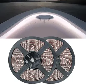 Marine Led Strip Lights, Pontoon Light Strip for Jon Bass Boat Sailboat Kayak, Marine Led Lights for Boats Deck Light Light Courtesy Interior Lights Fishing Night, 12v, 10m(32.8ft), White