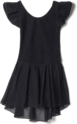 MdnMd Ballet Leotards for Girls Toddler Dance Ballet Leotard with Skirt Ballerina Dresses Tutu Outfits Flutter Sleeve
